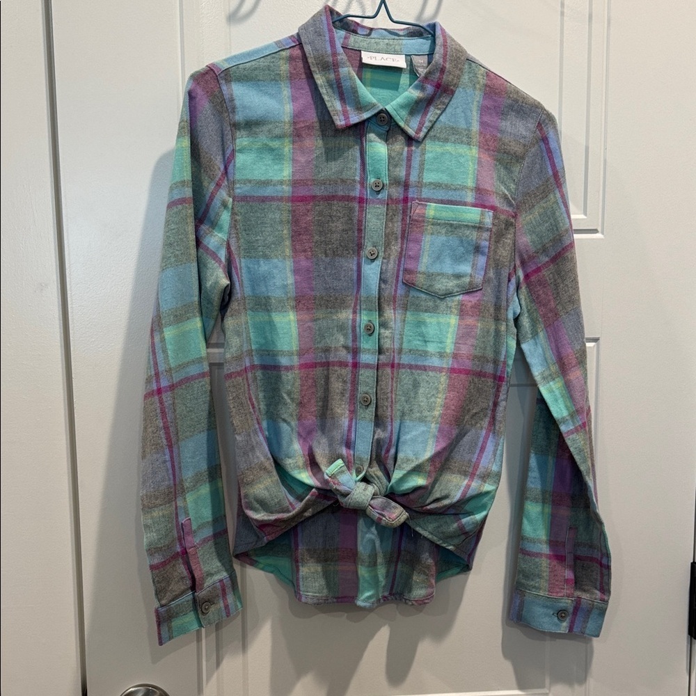 The Children's Place Multicolor Plaid Flannel Button-Down Shirt